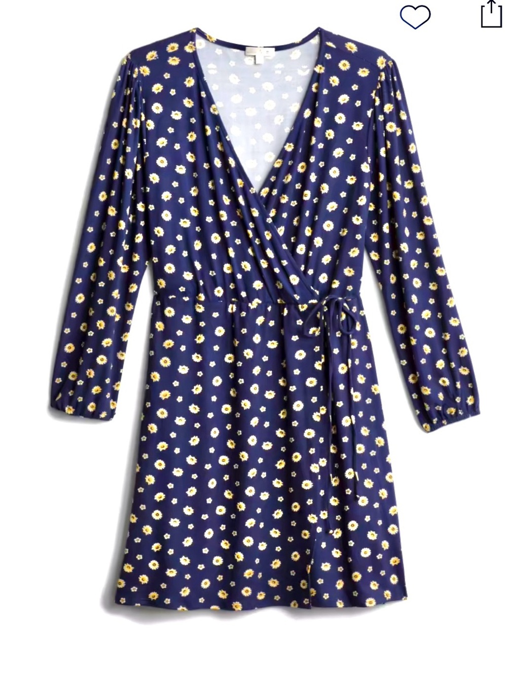Nine Britton Navy Floral Long Sleeve Dress